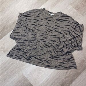 Z Supply Oversized Cropped Animal Print Top